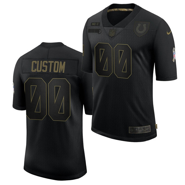 Men's Indianapolis Colts Customized 2020 Black Salute To Service Limited Stitched NFL Jersey (Check description if you want Women or Youth size)